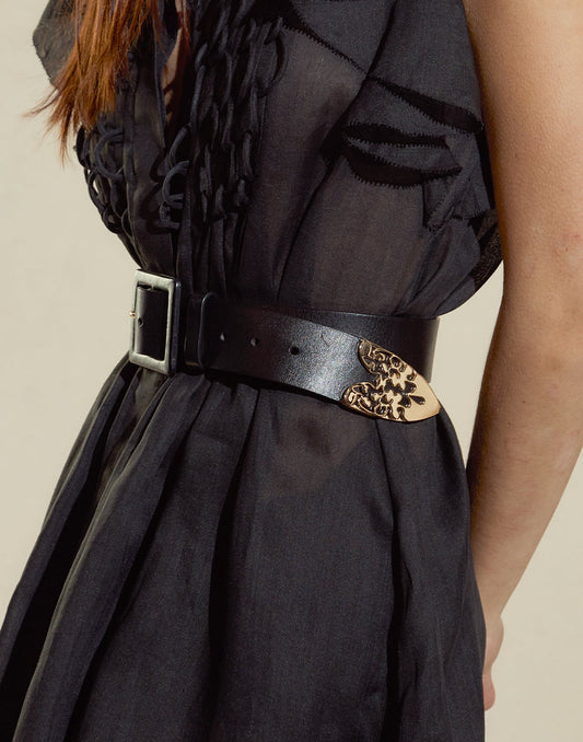 Gold End Leather Belt | Cynthia Rowley Accessories|Sale