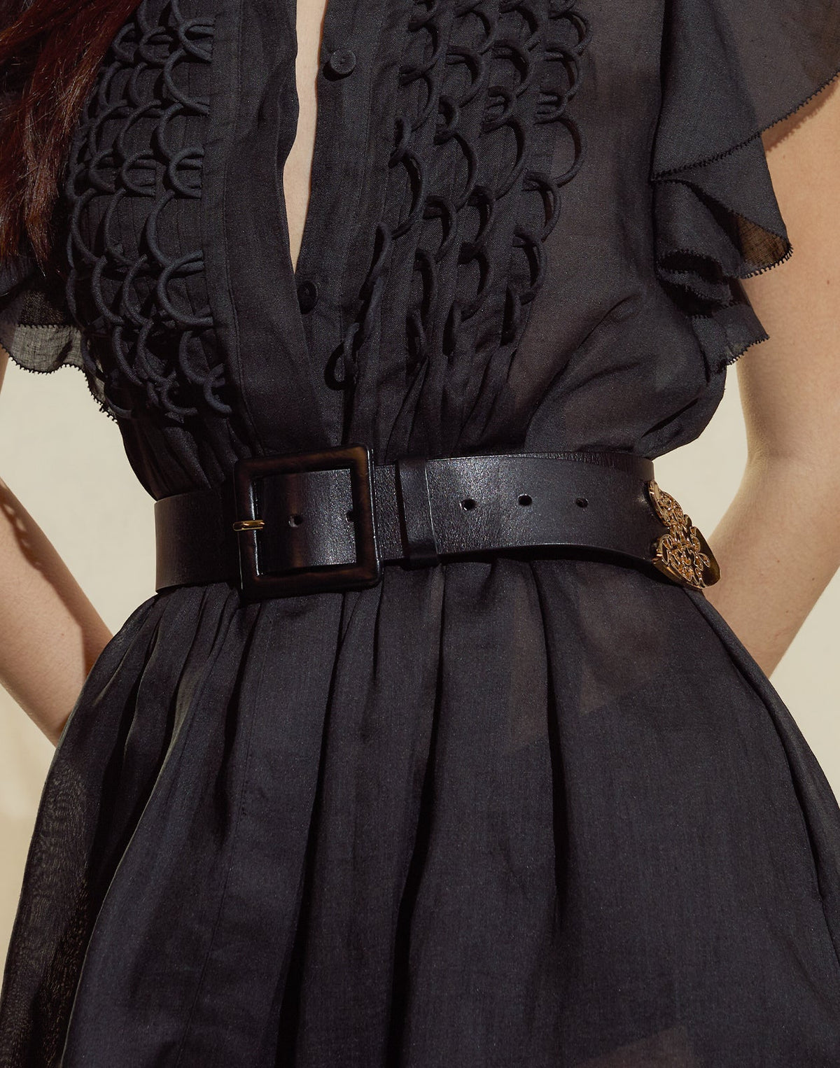 Gold End Leather Belt | Cynthia Rowley Accessories|Sale