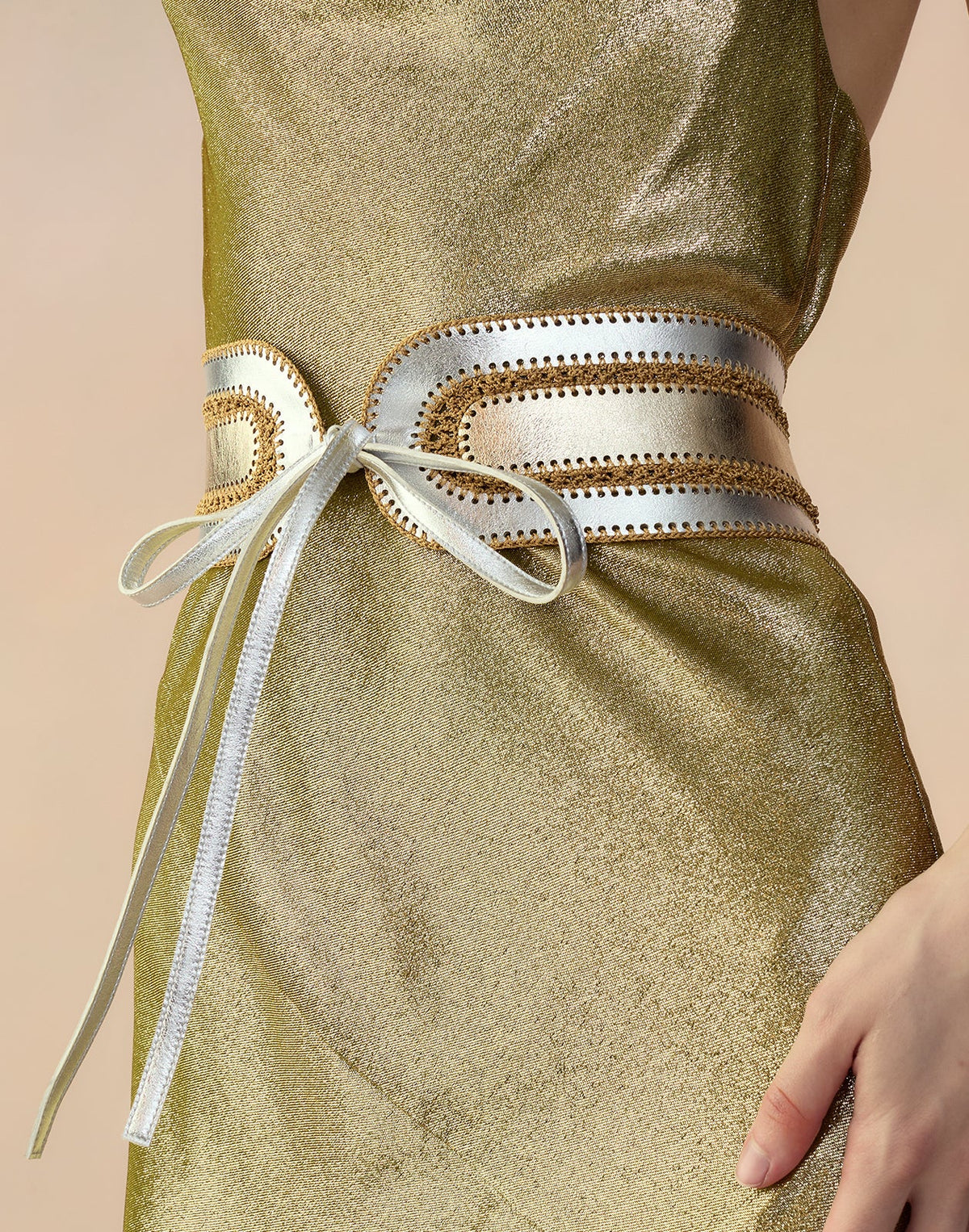 Metallic Vegan Leather Belt | Cynthia Rowley Accessories