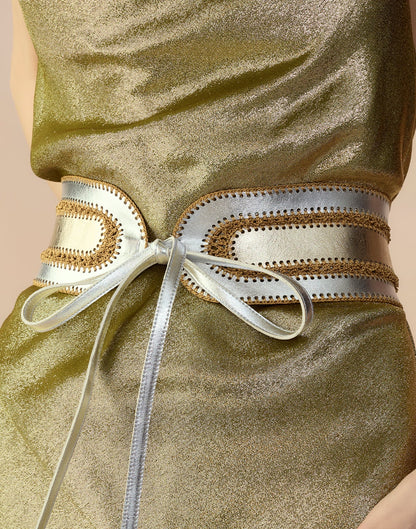 Metallic Vegan Leather Belt | Cynthia Rowley Accessories