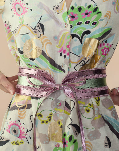 Metallic Vegan Leather Belt | Cynthia Rowley Accessories