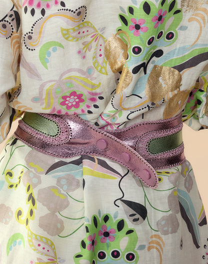 Metallic Vegan Leather Belt | Cynthia Rowley Accessories