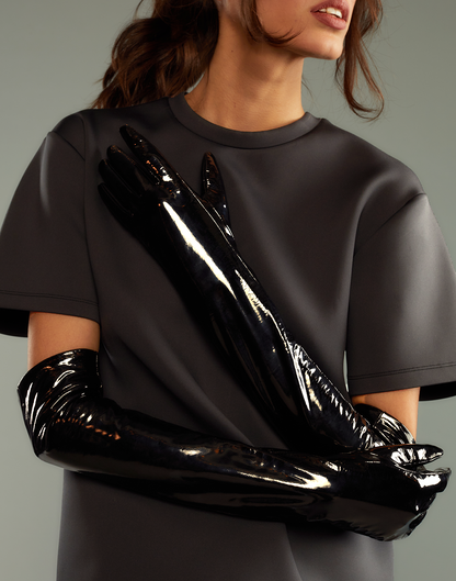 Bea Long Patent Leather Gloves | Cynthia Rowley Accessories