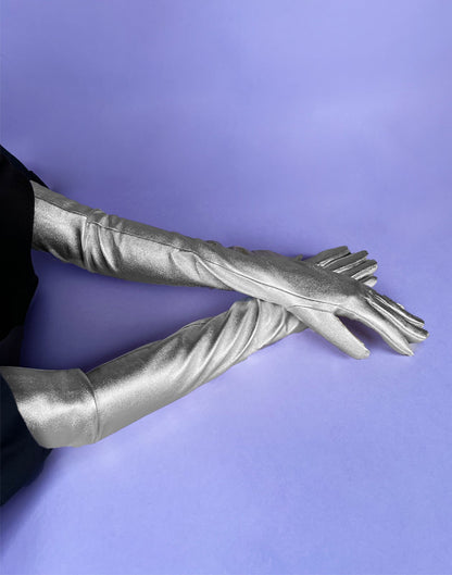 Bea Long Metallic Leather Gloves | Cynthia Rowley Accessories