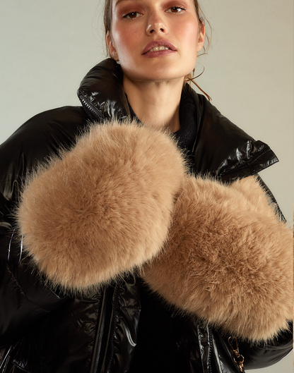 Faux Fur Oversized Mittens | Cynthia Rowley Accessories