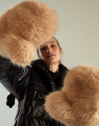 Faux Fur Oversized Mittens | Cynthia Rowley Accessories